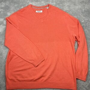 Tommy Bahama Island Zone V Neck Sweater Mens 2XL Coral Pullover Coolmax